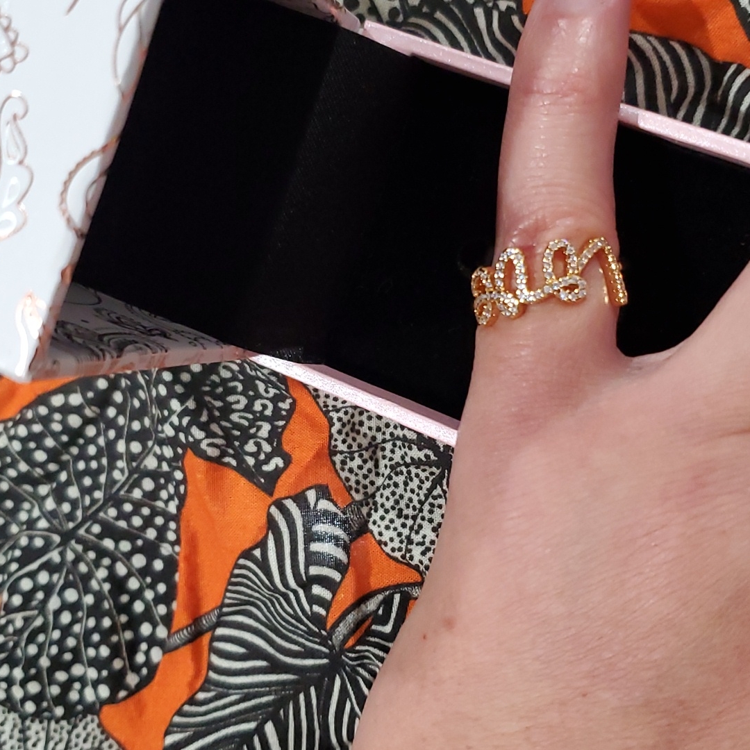 Love Cursive Ring Gold Plated New In Box